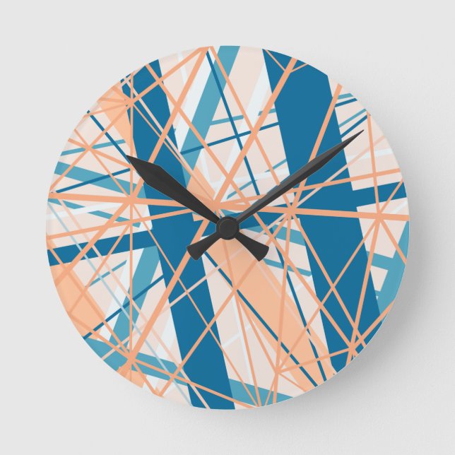 Abstrakte Streifen am Strand Sommer Acrylmauer-Uhr Runde Wanduhr (Vorderseite)