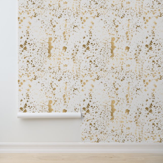 Abstrakte Streifen aus Gold Spritzer Tapete (Anwendung)