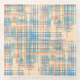 Abstrakte Streifen, bunt ethnische Grasmatte. Glasuntersetzer