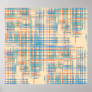 Abstrakte Streifen, bunt ethnische Grasmatte. Poster