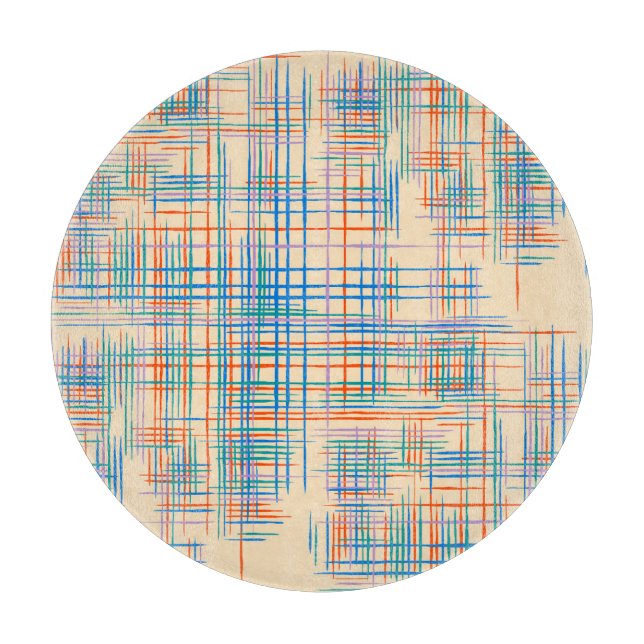 Abstrakte Streifen, bunt ethnische Grasmatte. Schneidebrett (Vorderseite)