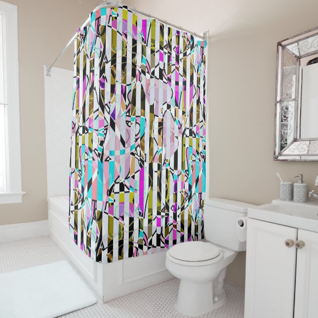Abstrakte Streifen Duschvorhang (Beispiel)