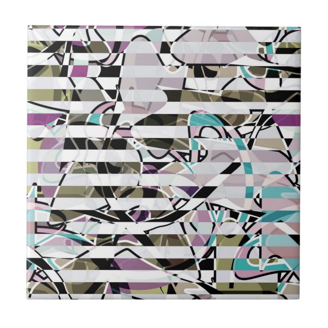 Abstrakte Streifen Fliese (Vorderseite)