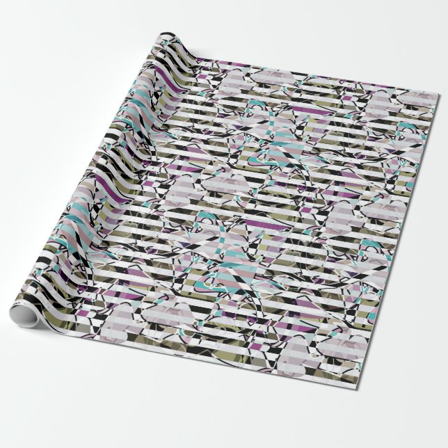 Abstrakte Streifen Geschenkpapier (Ungerollt)