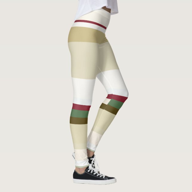 abstrakte Streifen grün und rot Leggings (Rechts)