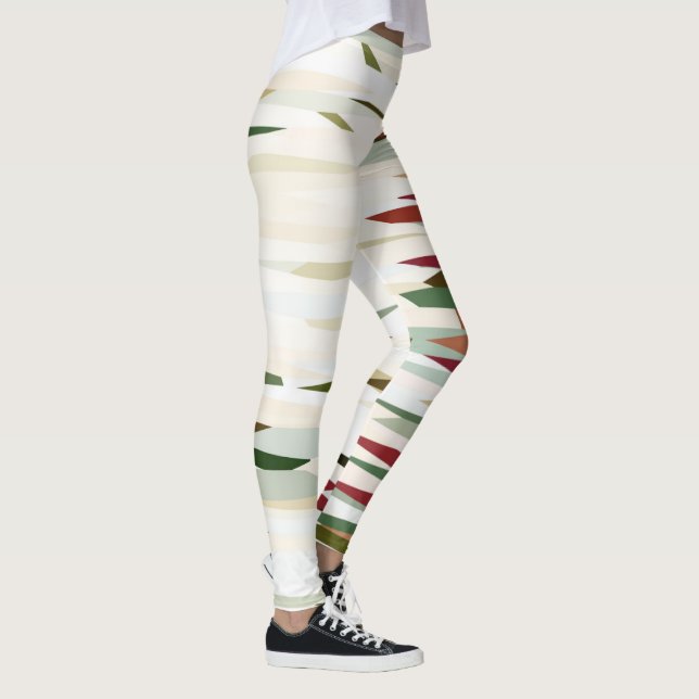 abstrakte Streifen grün und rot Leggings (Rechts)
