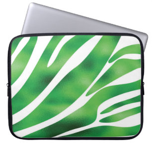 Abstrakte Streifen grün und weiß Laptopschutzhülle