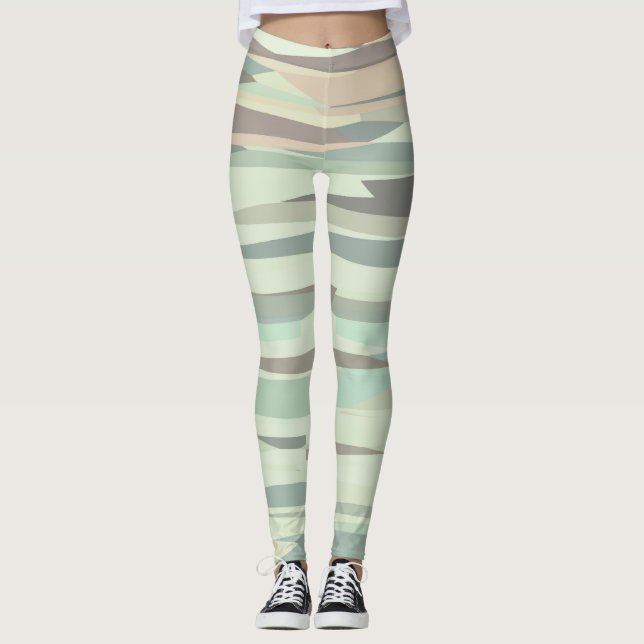 abstrakte Streifen Leggings (Vorderseite)