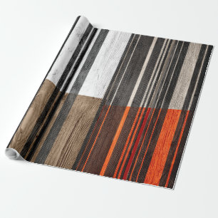 Abstrakte Streifen Pastell Holz Geschenkpapier