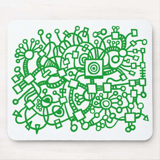 Abstrakte Struktur - Grasgrün auf Weiß Mousepad (Vorne)