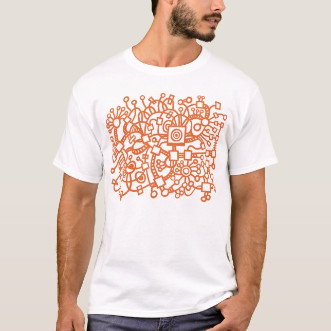 Abstrakte Struktur - Rot braun T-Shirt (Vorderseite)