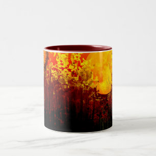 Abstrakte Sunset Art Zweifarbige Tasse