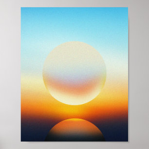 Abstrakte Sunset Sphere Illustration Wandkunst Poster