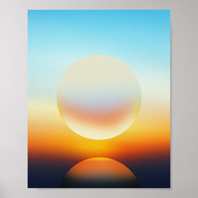Abstrakte Sunset Sphere Illustration Wandkunst Poster (Vorne)
