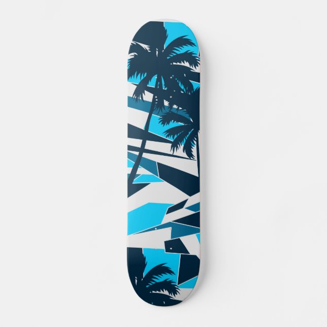Abstrakte Surfpalmen Skateboard (Vorderseite)