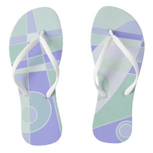 Abstrakte Surfpastel Lila grün Flip Flops