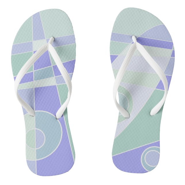 Abstrakte Surfpastel Lila grün Flip Flops (Fußbett)