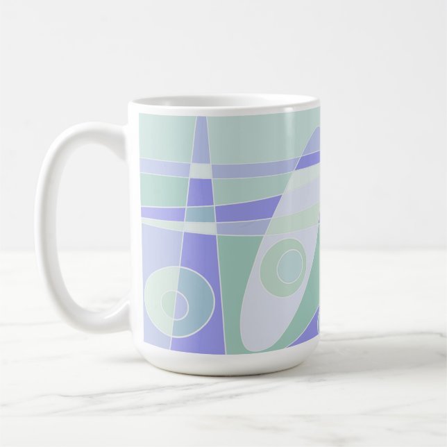 Abstrakte Surfpastel Lila grün Kaffeetasse (Links)