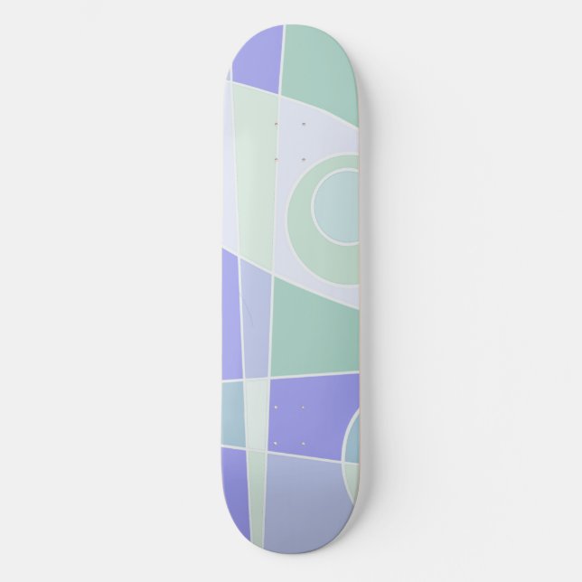 Abstrakte Surfpastel Lila grün Skateboard (Vorderseite)