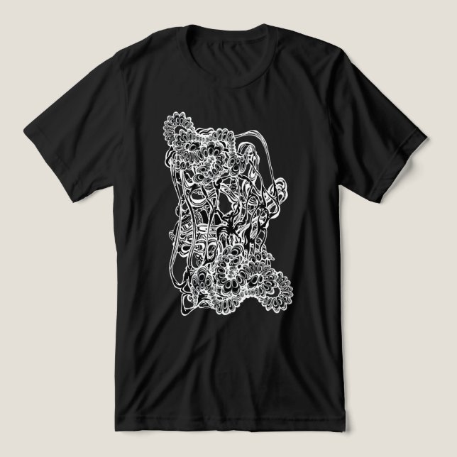Abstrakte surrealistische Schwarz-Weiß-Moderne Kun Tri-Blend Shirt (Design Vorderseite)