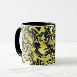 Abstrakte Swirbelkunst in goldenen und schwarzen T Tasse