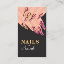Abstrakte Swirl Hands Nail Artist Business Card