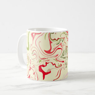 Abstrakte Swirl-Kunst mit kräftigem Rot und Grün Kaffeetasse