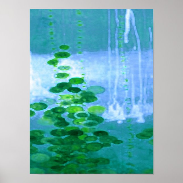 Abstrakte Symphonie in blau und grün Poster (Vorne)