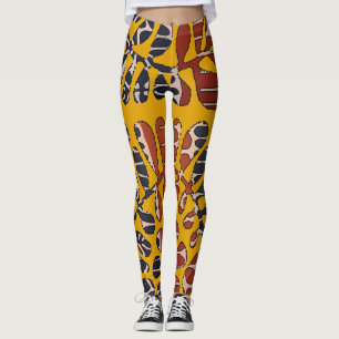 Abstrakte Tan-Blätter, Matisse, Leggings