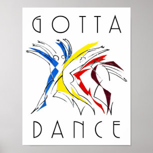 Abstrakte Tänzer beim Tanzen - Tanzliebhaber-Kunst Poster