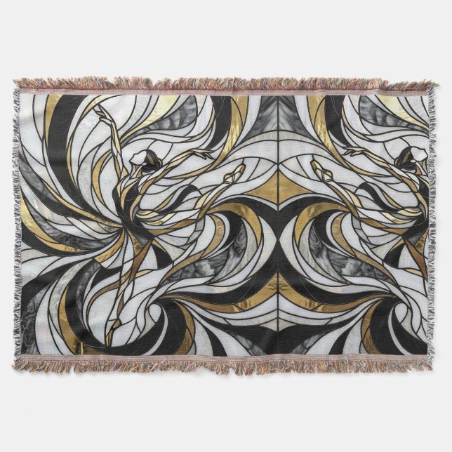 Abstrakte Tänzer Gold Motion Decken (Vorderseite)