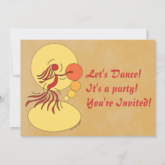 Abstrakte Tänzereinladung Einladung (Vorderseite)