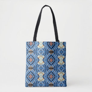 Abstrakte Tasche in Blau und Braun