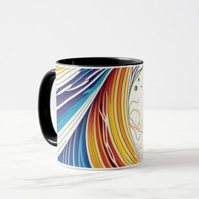 Abstrakte Tasse mit Wavy Lines (Vorderseite Links)