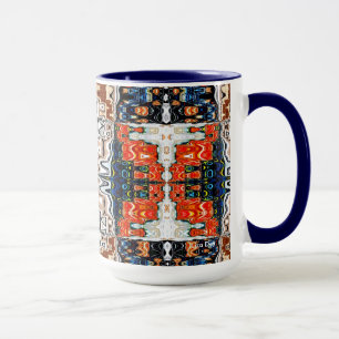 Abstrakte Tasse Rot, Weiß und Blau