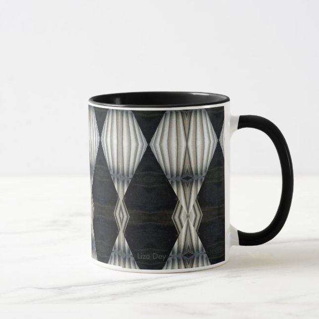 Abstrakte Tasse Schwarz/Weiß 2 (Rechts)