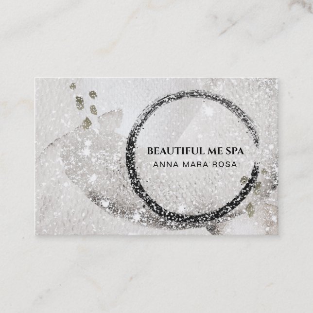 *~* Abstrakte Taupe Glitzer Business Card Visitenkarte (Vorderseite)