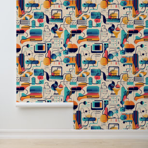 Abstrakte, technologieInspiriert geometrische Kuns Tapete