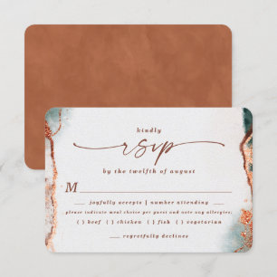 Abstrakte Terra Cotta Wedding Meal Choice RSVP Car Karte