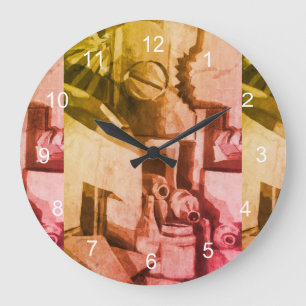 Abstrakte Terracotta Shades Designer Große Uhr