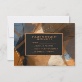 Abstrakte Terrakotta-RSVP-Hochzeitskarte Einzigart RSVP Karte