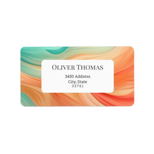 Abstrakte Terrakotta und Jadegrün Adressaufkleber (Vorne)