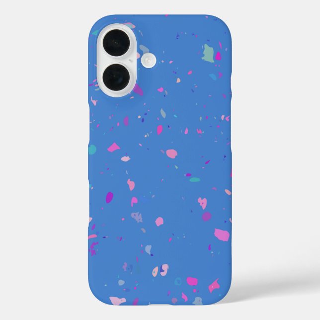 Abstrakte Terrazzo Galaxy Illustration in Blau Case-Mate iPhone Hülle (Rückseite)