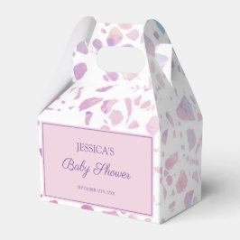 Abstrakte Terrazzo Pink & Blue Muster Kinderdusche Geschenkschachtel