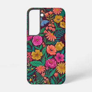 Abstrakte Textil Florale Schmetterlinge Samsung Ca Galaxy Hülle