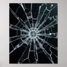 Abstrakte Textur aus zersplittertem Glas, gebroche Poster
