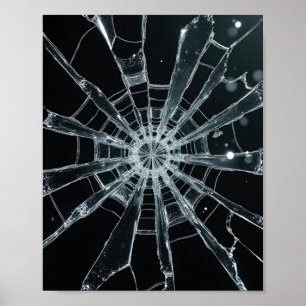 Abstrakte Textur aus zersplittertem Glas, gebroche Poster