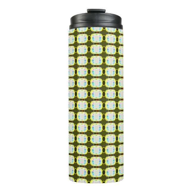 abstrakte Textur, buntes Gingham-Muster, modern Thermosbecher (Vorderseite)