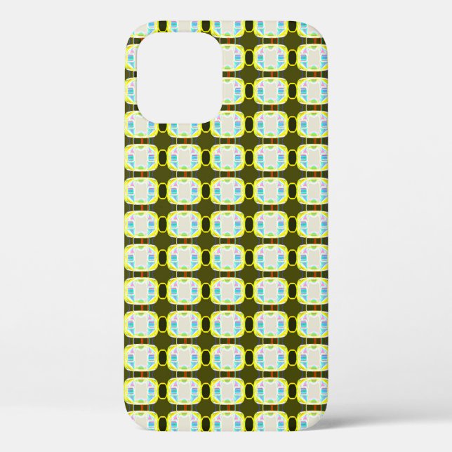 abstrakte Textur, farbenfrohes Gingham-Muster, mod Case-Mate iPhone Hülle (Rückseite)