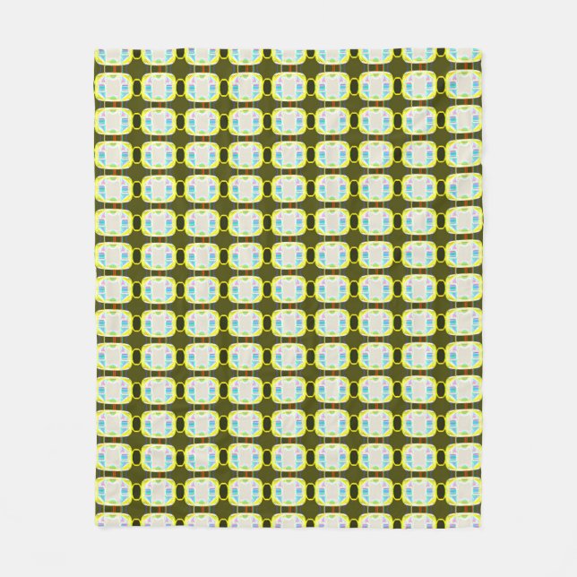 abstrakte Textur, farbenfrohes Gingham-Muster, mod Fleecedecke (Vorderseite)